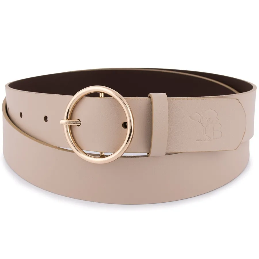 Pasek skórzany Beltimore B84 ecru r.85-100 cm