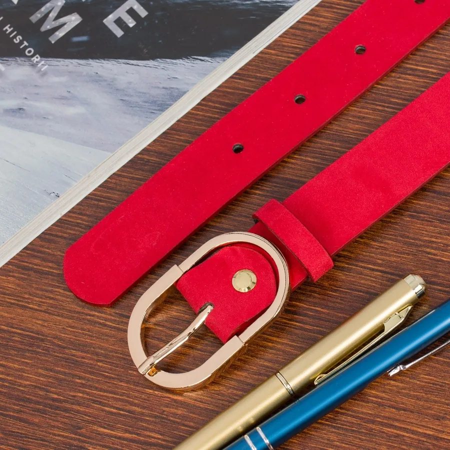 Pasek skórzany BELTIMORE r.100-115 cm E51 czerwony