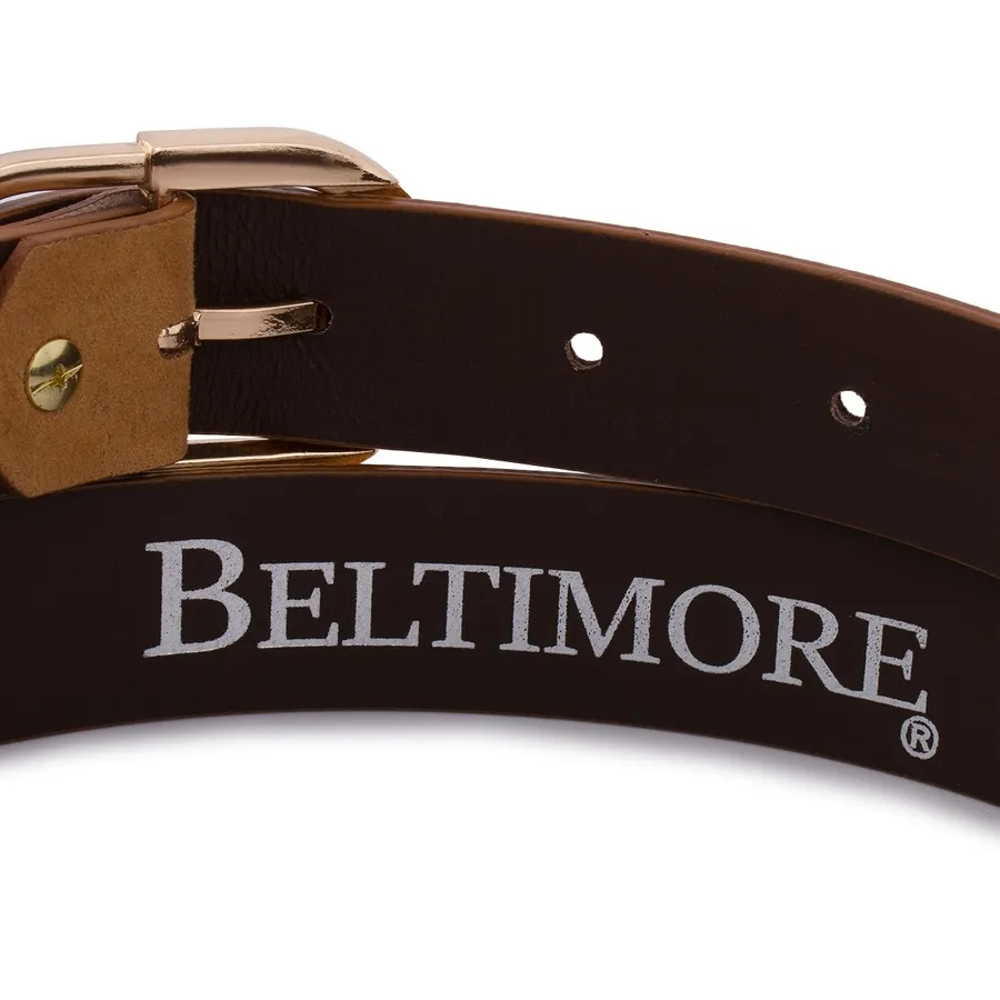 Pasek skórzany BELTIMORE r.80-95 cm E52 j. brązowy