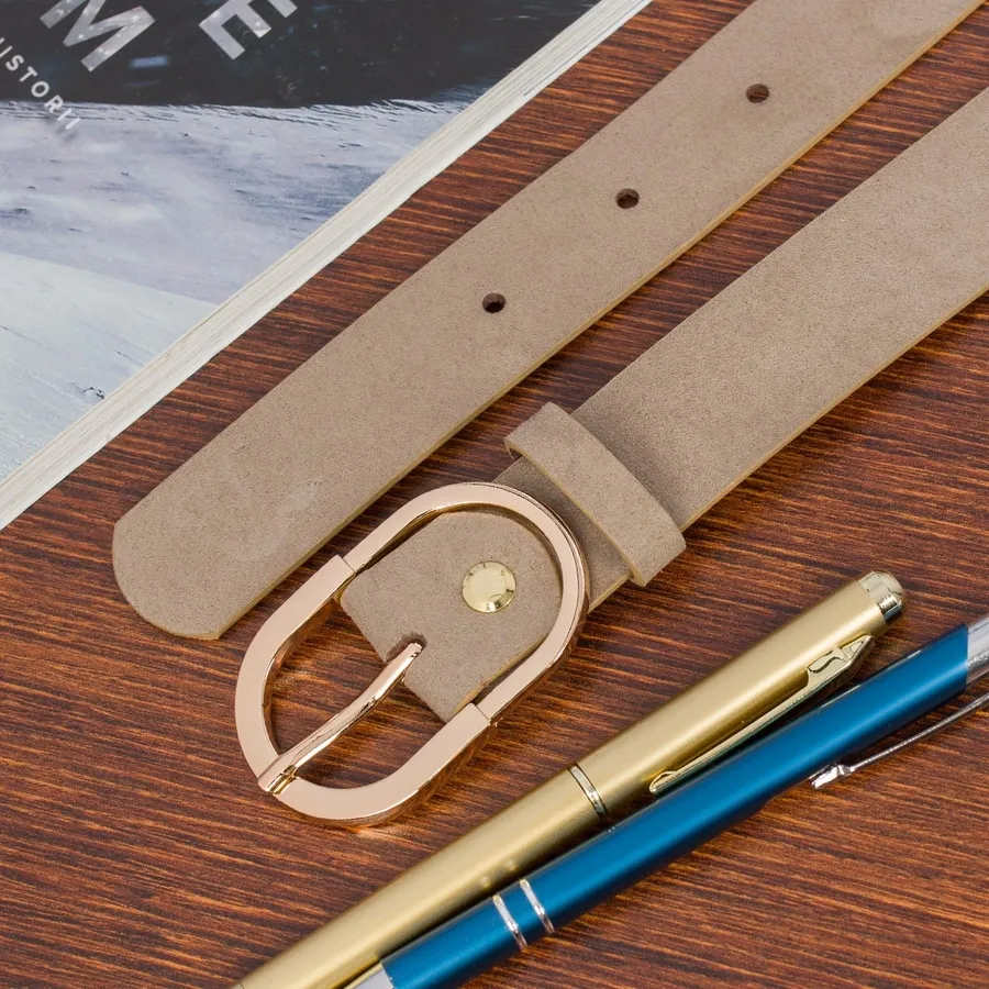 Pasek skórzany BELTIMORE r.95-110 cm E53 beżowy