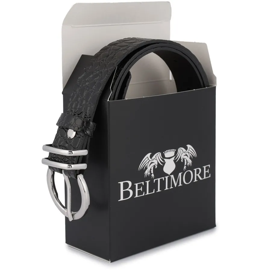 Pasek skórzany BELTIMORE r.105-120 cm E54 czarny