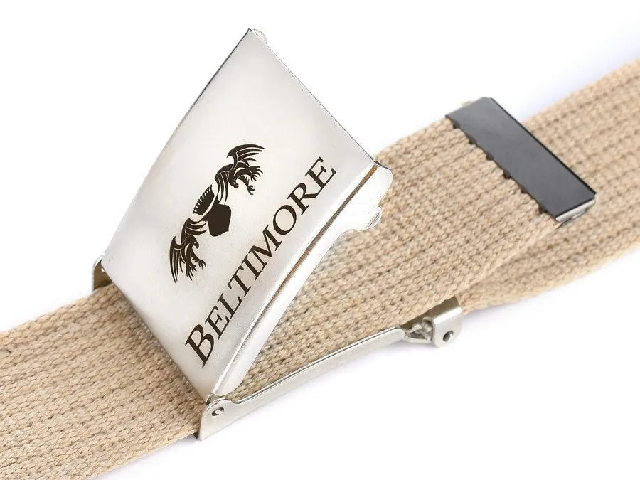 Beltimore beżowy męski parciany pasek parciak F79
