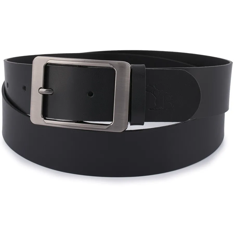 Skórzany pasek damski do spodni sukienki czarna skóra nat 4 cm Beltimore D80 : Kolory - czarny, Rozmiar pasków - r.80-95 cm