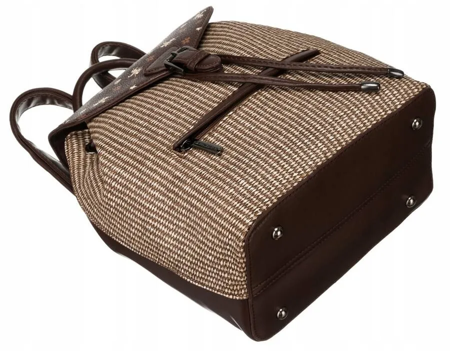 Plecak damski David Jones 6875-3 brązowy