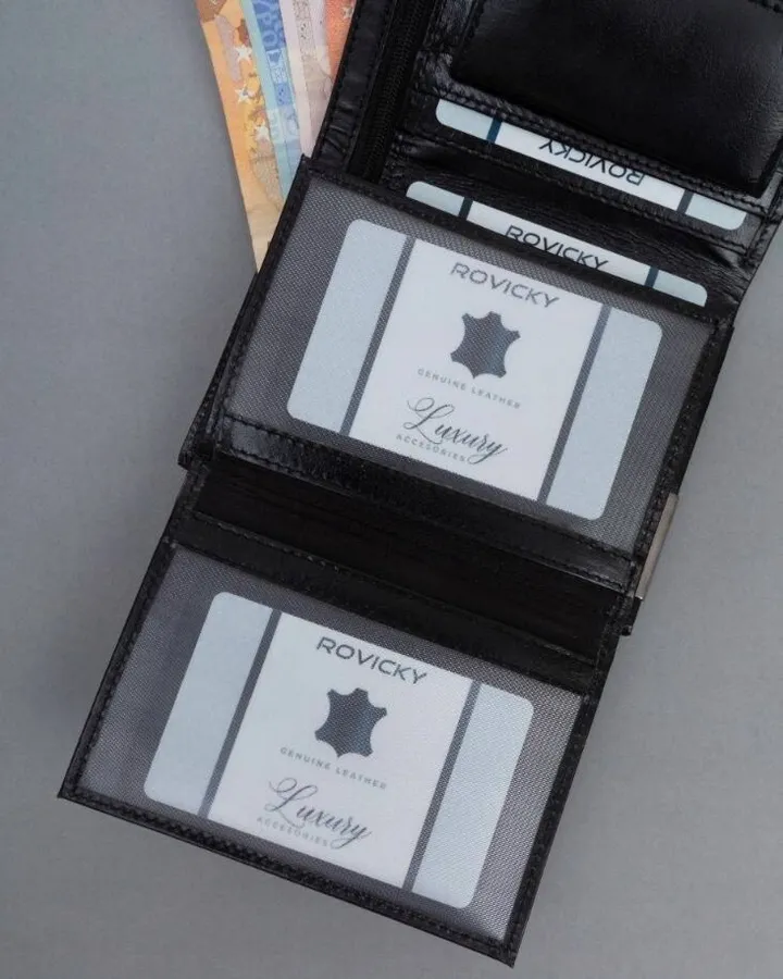 Portfel skórzany Ronaldo czarny RM-06-BCF-BP