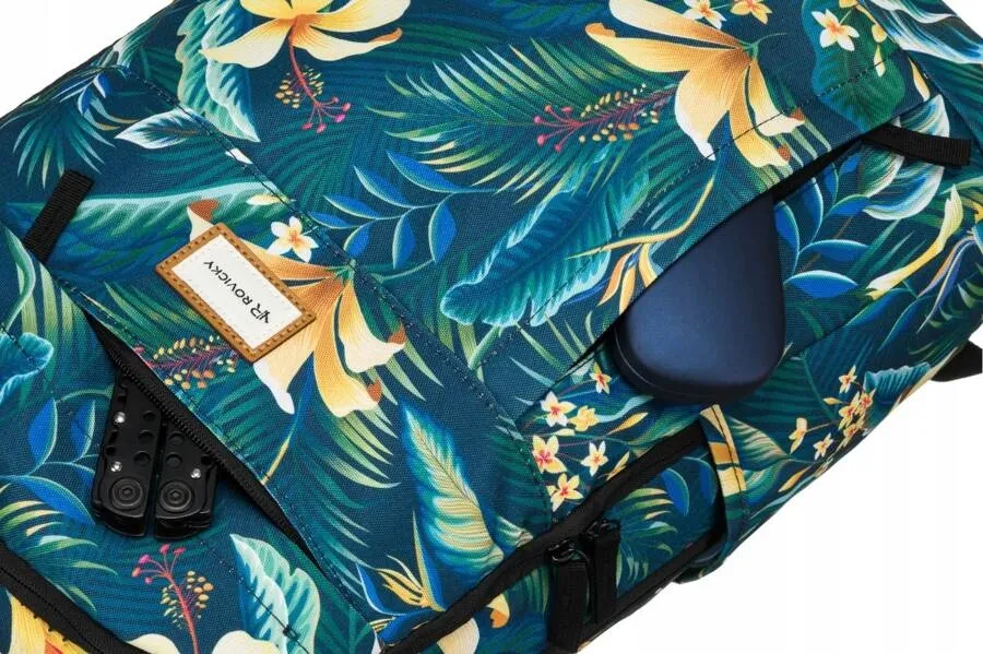 Plecak na lato print roślinny Rovicky R-PST 09