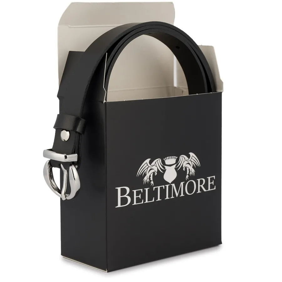 Pasek skórzany BELTIMORE r.85-100 cm O20 czarny