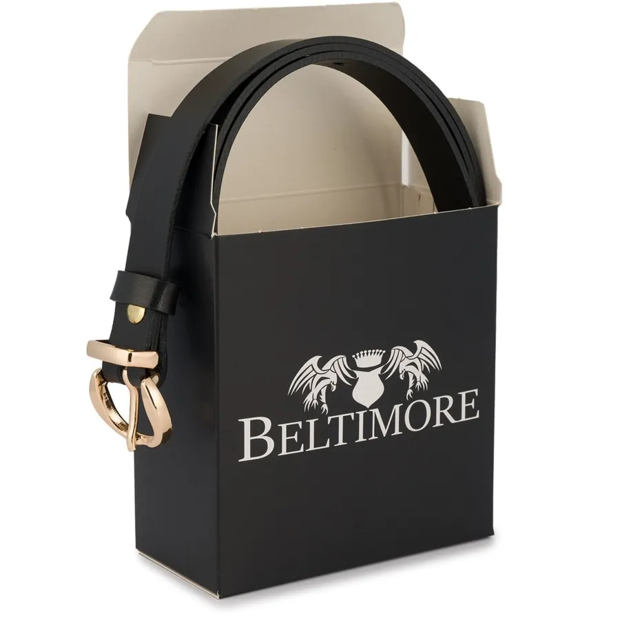 Pasek skórzany BELTIMORE r.80-95 cm O23 czarny