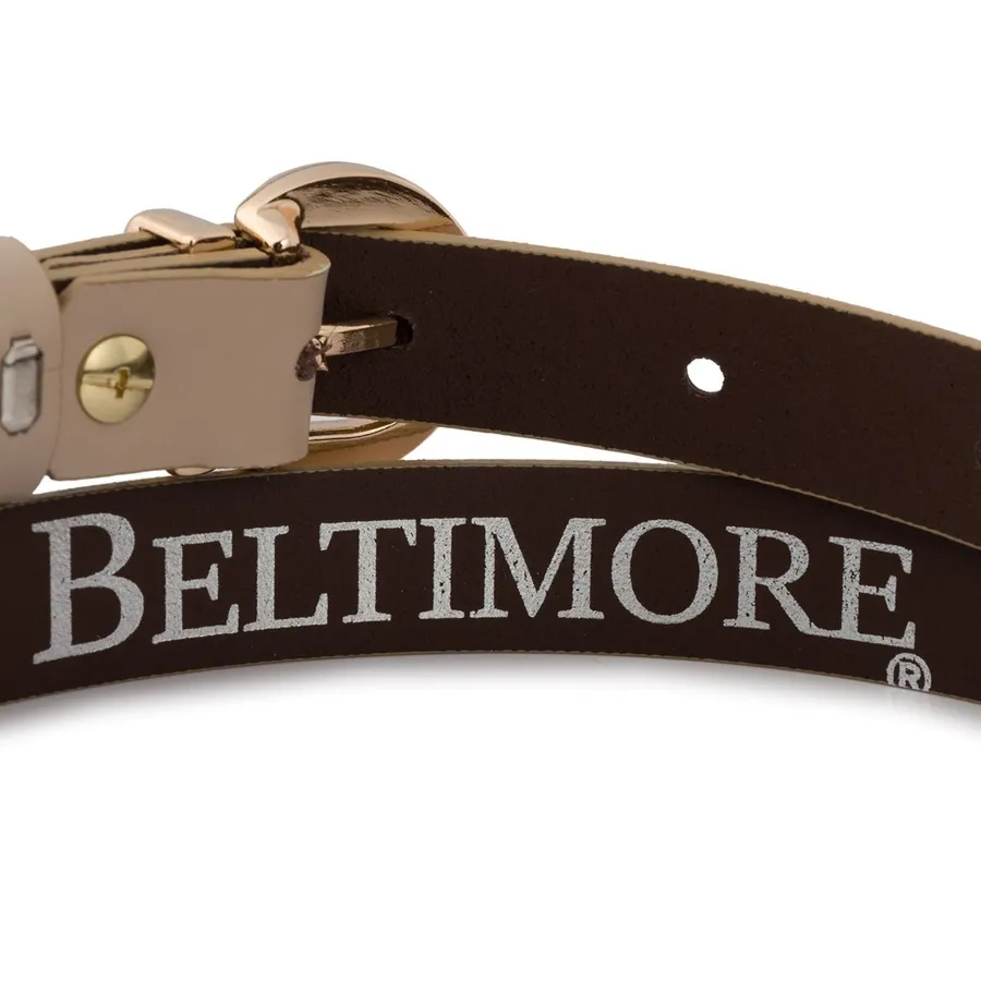 Pasek skórzany BELTIMORE r.90-105 cm O25 beżowy