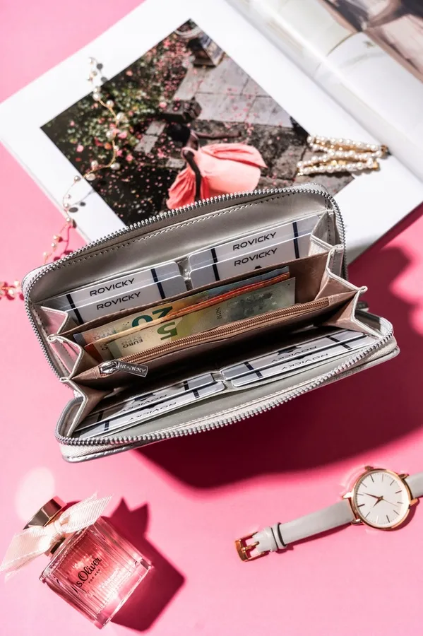 Portfel damski Rovicky R-PRK-03-HRH srebrny