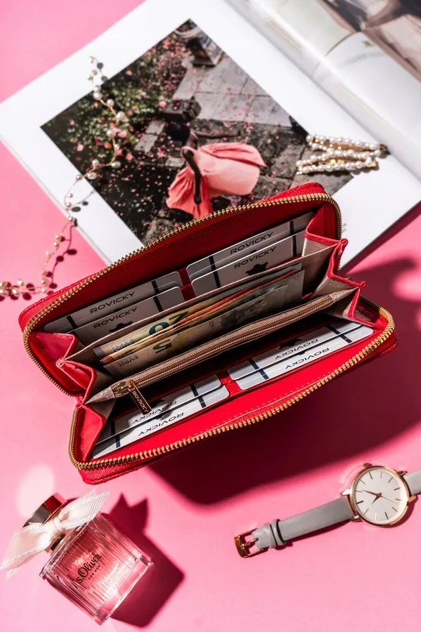 Portfel pikowany Rovicky R-PRK-04-D2 czerwony