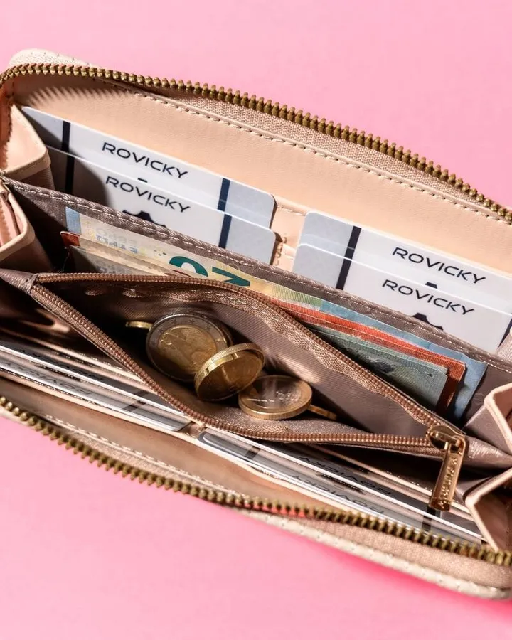 Portfel pikowany Rovicky R-PRK-03-F19 beżowy