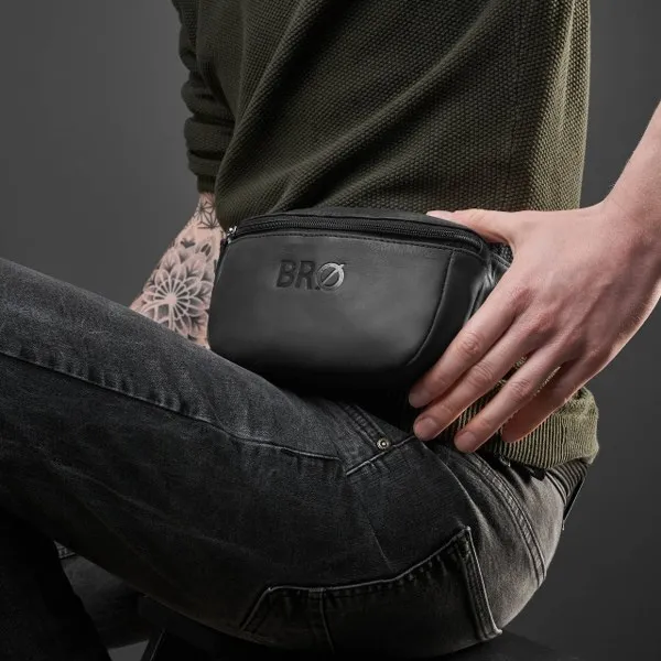 Saszetka Nerka Skórzana G-18SH/BL Brødrene Czarna