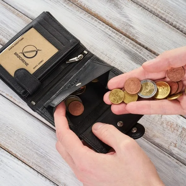 Portfel Skórzany Brødrene G-28 Z Zapięciem Czarny