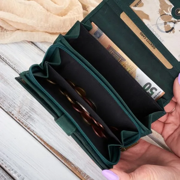 Duży Skórzany Portfel Brødrene G-32 Hunter Zielony