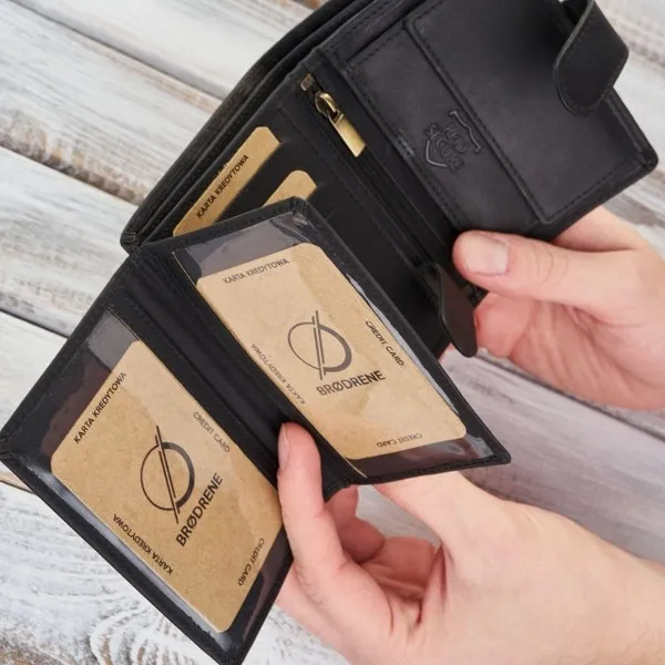 Męski Portfel Brødrene G-28 z Zapięciem Czarny