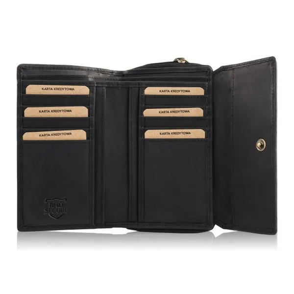 Portfel Damski Skórzany Brødrene G-89SH Czarny