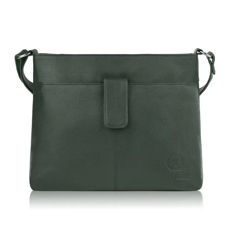 Listonoszka skórzana włoska Paolo Peruzzi E-27-GRE szary