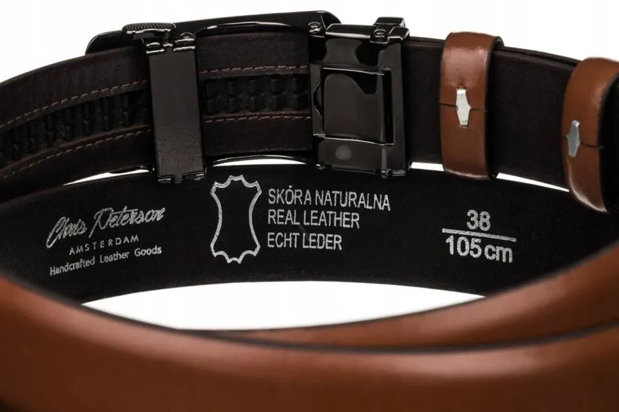 Pasek męski Peterson PTN A002 BROWN brązowy