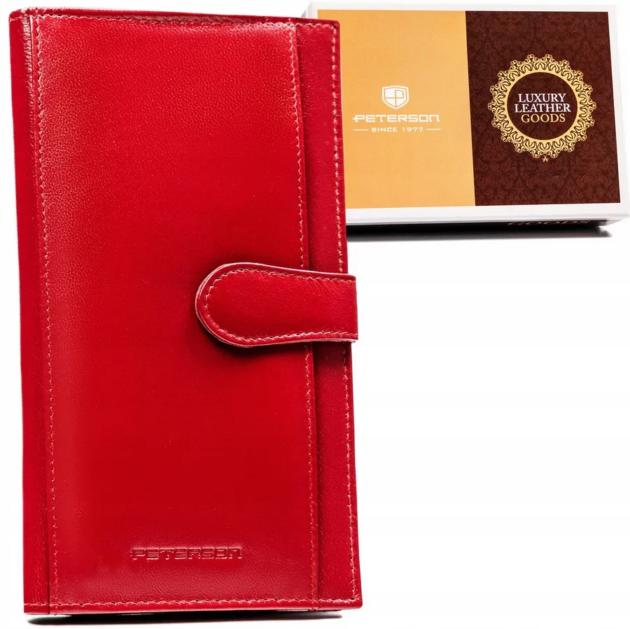 Portfel skórzany Peterson PTN RD-49-GCL czerwony