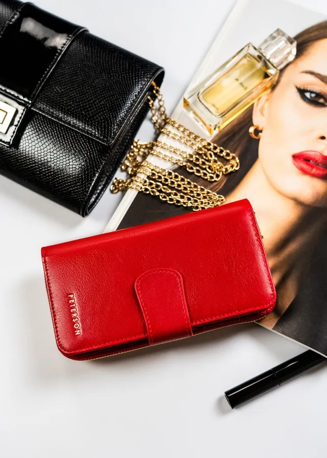 Portfel skórzany Peterson PTN 76116-SGN czerwony