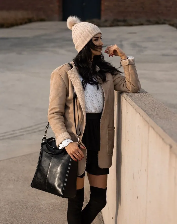 Torebka skórzana damska aktówka DAN-A T177A czekoladowa