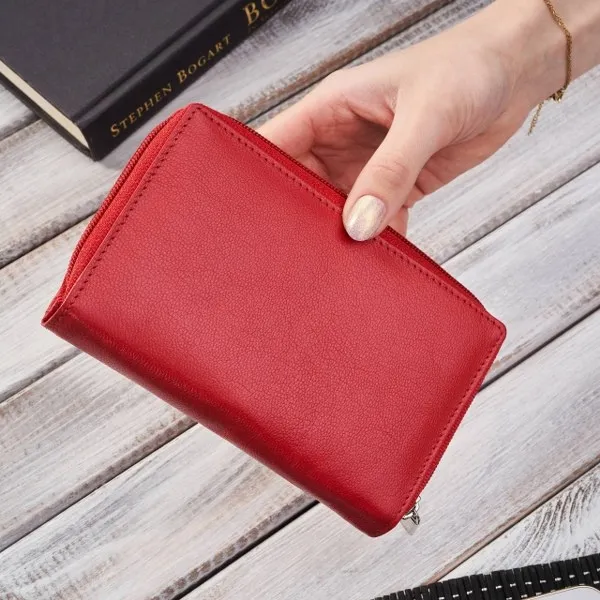 Portfel Damski Skórzany Brødrene G-12MN Czerwony