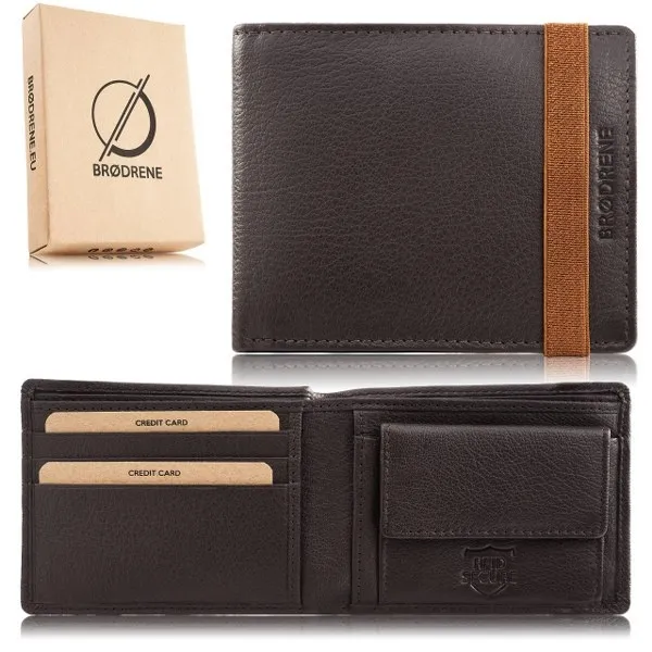 Portfel Męski Skórzany G-123MN Brødrene Brązowy