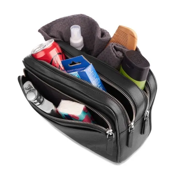 Skórzana kosmetyczka męska Brødrene G-04 czarna