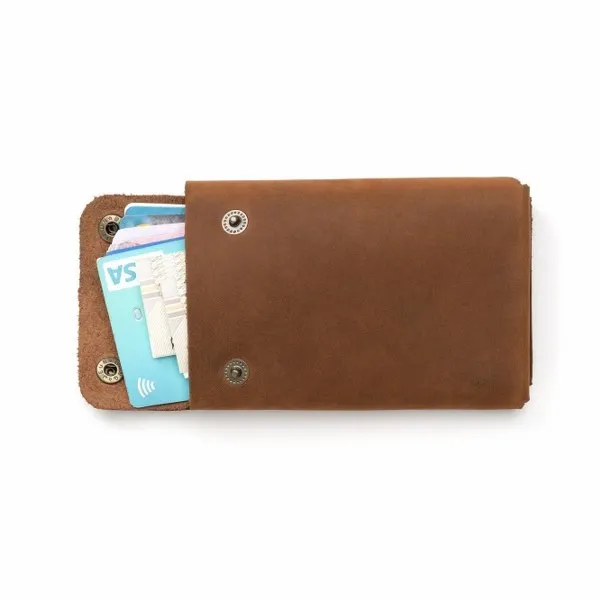 Portfel Skórzany Etui Brødrene W02 Jasny Brąz