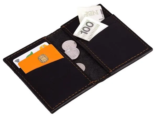 Skórzany Portfel Męski SW03 Brødrene Czarny