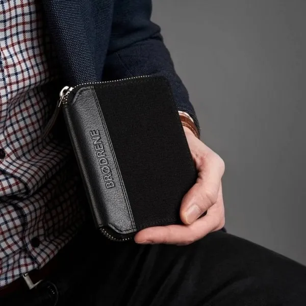 Czarny Męski Portfel RFID Brødrene G-05LC/BL