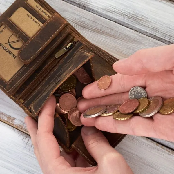 Męski Portfel Skórzany Brødrene G-10 Brązowy