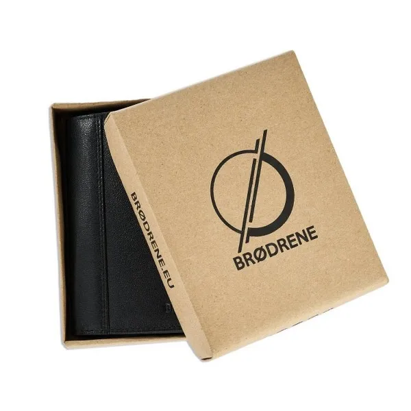 Skórzany Portfel Męski Brødrene G-06L RFID Czarny