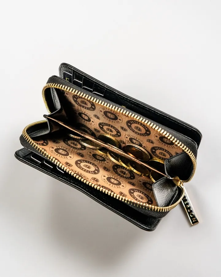 Portfel skórzany czarny Peterson PTN PL-418