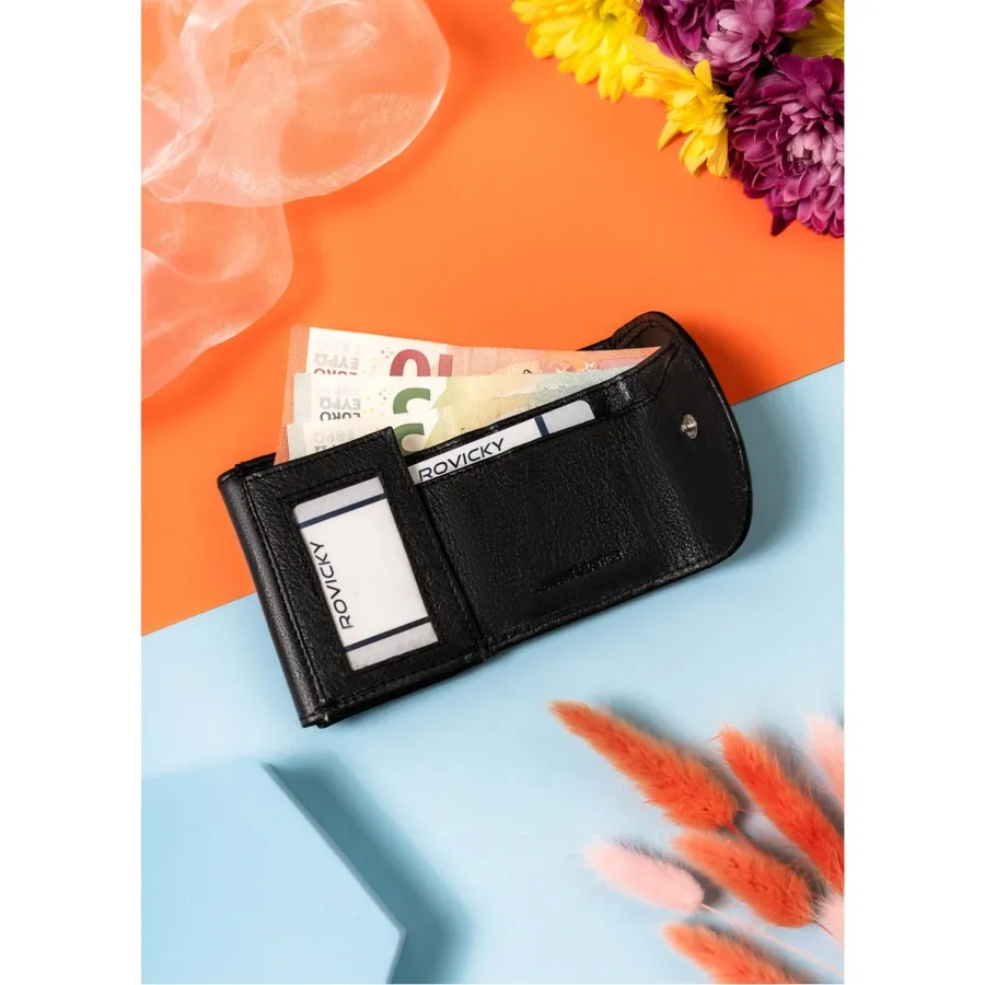 Portfel skórzany Rovicky R-17-LFN czarny