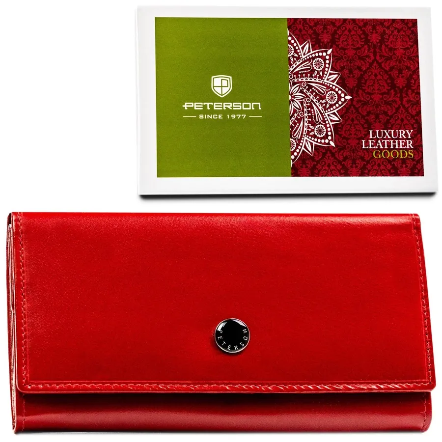 Portfel skórzany Peterson PTN D03-NGV czerwony
