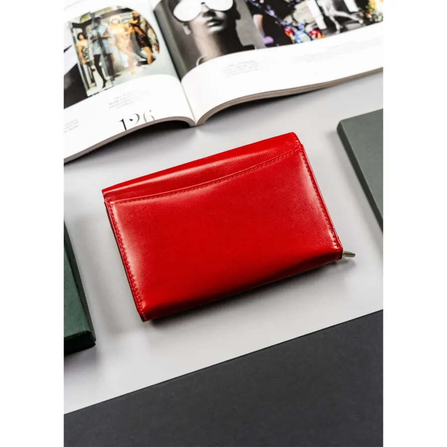 Stylowy czerwony portfel na karty RFID - Peterson