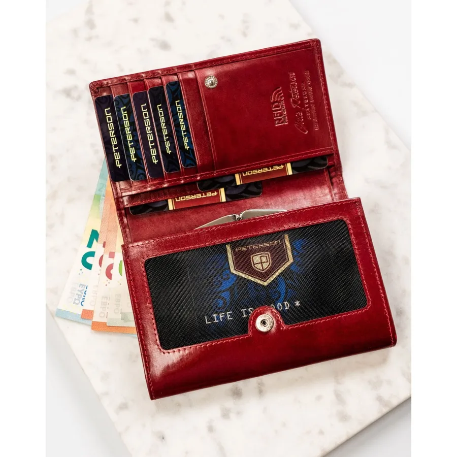 Portfel damski Peterson PTN 27079-TVT czerwony