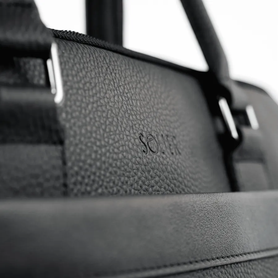 Skórzana torba męska na laptopa i dokumenty Solier SL42 Brannor czarna