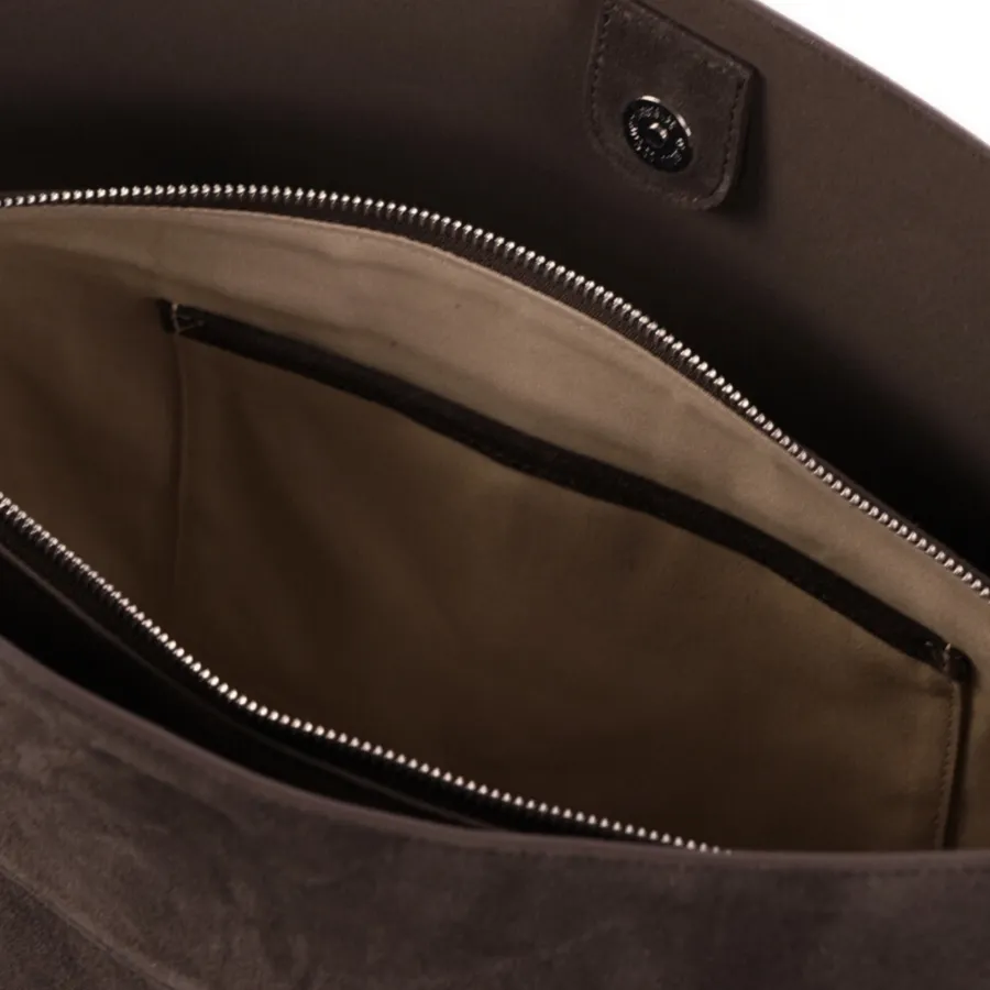 Shopperka skórzana Solier FL38 Sienna czekoladowa