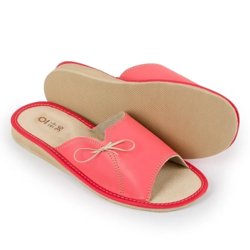 Kapcie damskie R.37 różowe z odkrytymi palcami wygodne pantofle domowe KD-10-PI-37