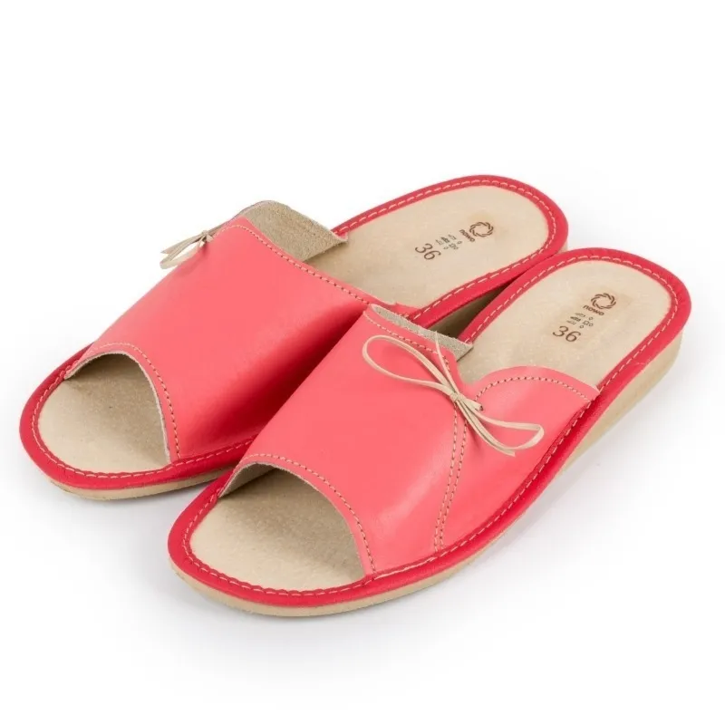 Kapcie damskie R.36 różowe z odkrytymi palcami wygodne pantofle domowe KD-10-PI-36