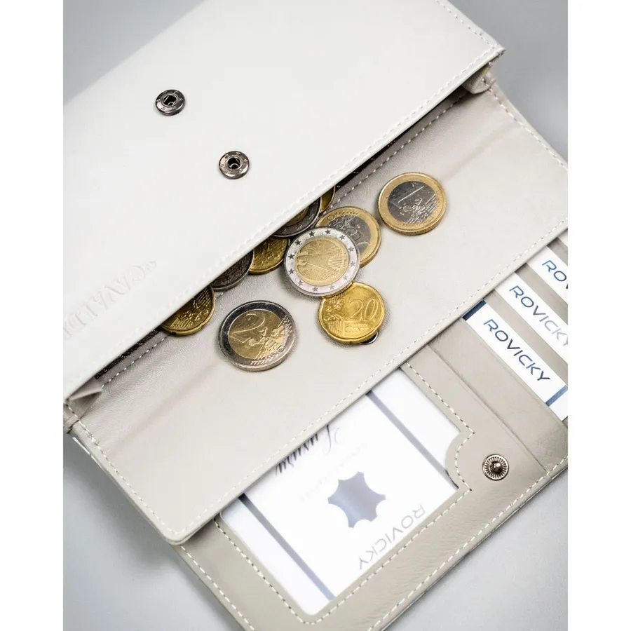 Skórzany portfel damski w kwiaty, mieści dowód rejestracyjny - 4U Cavaldi