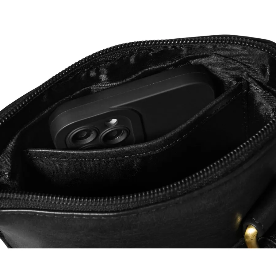 Listonoszka męska ze skóry naturalnej w czarnym kolorze, jednokomorowa i zamykana suwakiem - Peterson