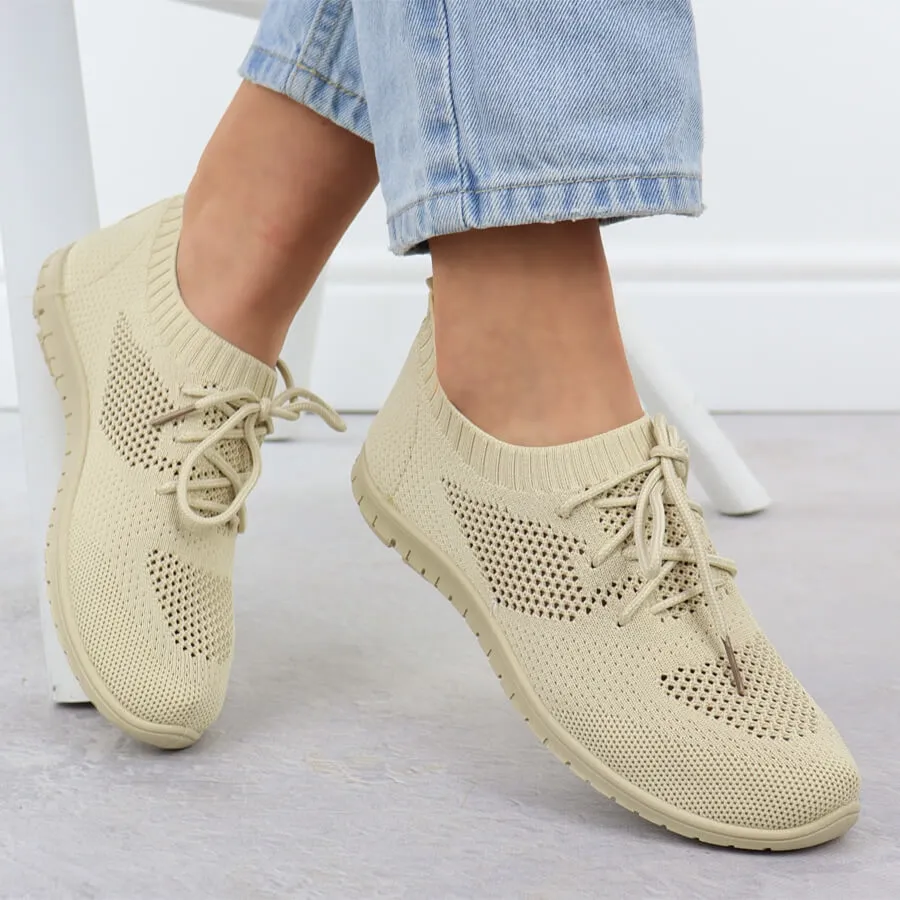 Buty sportowe damskie ażurowe beżowe News 1020