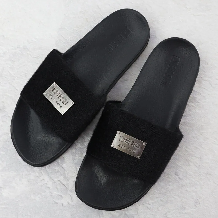 Klapki damskie plażowe basenowe czarne SS274716