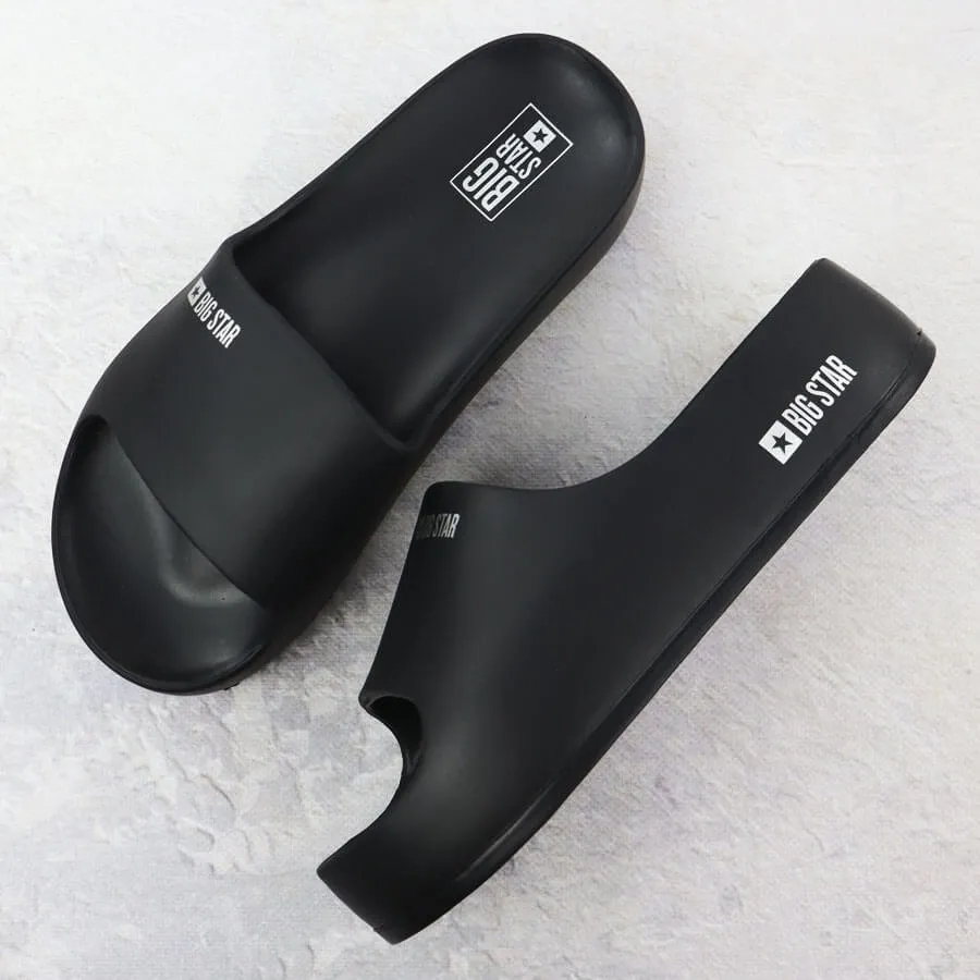 Klapki damskie na platformie plażowe basenowe czarne Big Star SS274721