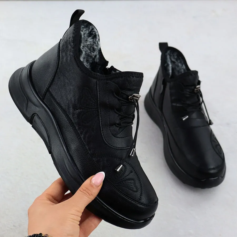 Botki damskie komfortowe czarne Potocki 25-16355