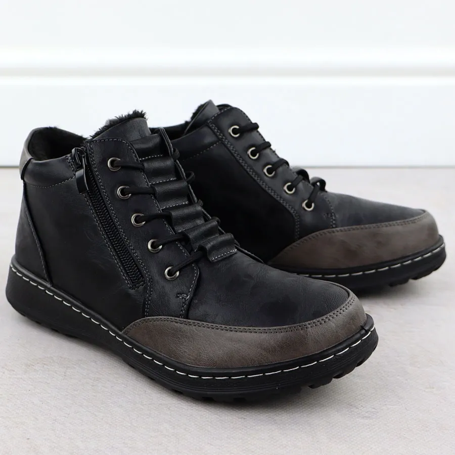 Botki damskie komfortowe czarne Potocki 25-90347